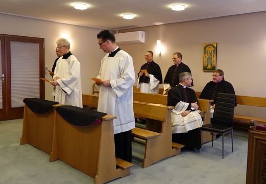 Opnam vum Generalvikar Patrick Muller a vum Deche Claude Bache an d’Doumkapitel