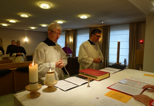 Opnam vum Generalvikar Patrick Muller a vum Deche Claude Bache an d’Doumkapitel