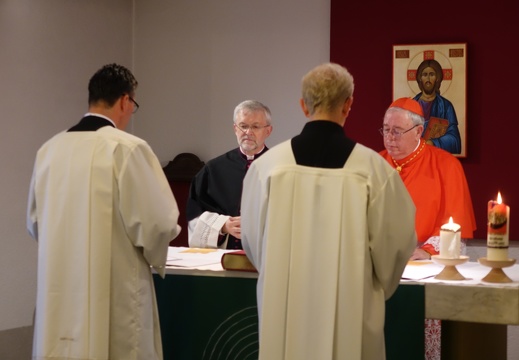 Opnam vum Generalvikar Patrick Muller a vum Deche Claude Bache an d’Doumkapitel
