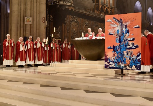 Pendant la récitation du Notre Père, l'image représentant les cinquante martyrs.